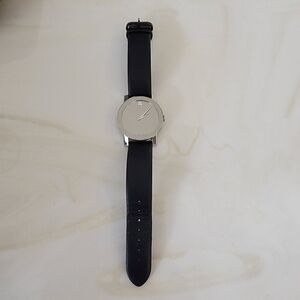 Movado Museum Sleek Black and Silver Watch